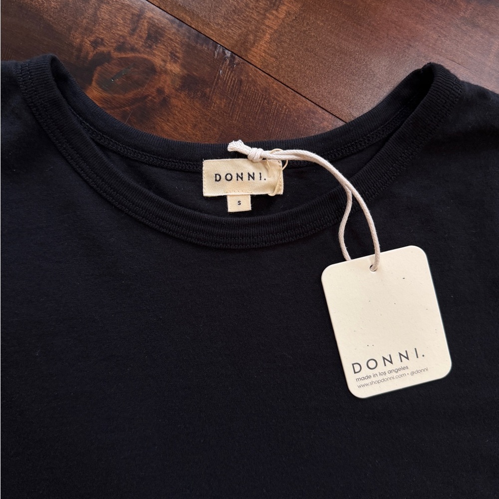 NWT Donni The Jersey Tee in Black Supima Cotton - Picture 5 of 6